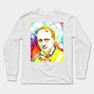 Charles Baudelaire Colourful Portrait | Charles Baudelaire Artwork 11 Long Sleeve T-Shirt